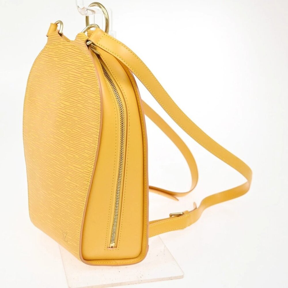 LOUIS VUITTON Logo Mabillon Backpack Bag Epi leather Yellow GHW M52239 82KC352 - Picture 2 of 15